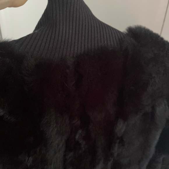 Black rabbit fur short coat - Picture 9 of 10